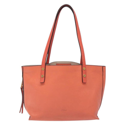Chloe Dilan Tote Leather, ORANGE, LEATHER, Tote bag