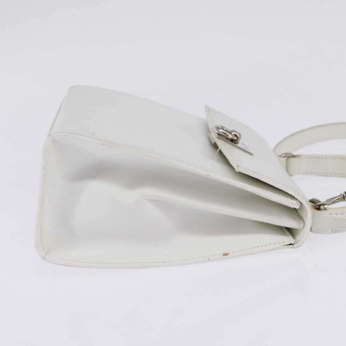 Celine Gancini Handbag Leather, WHITE, LEATHER, Handbag