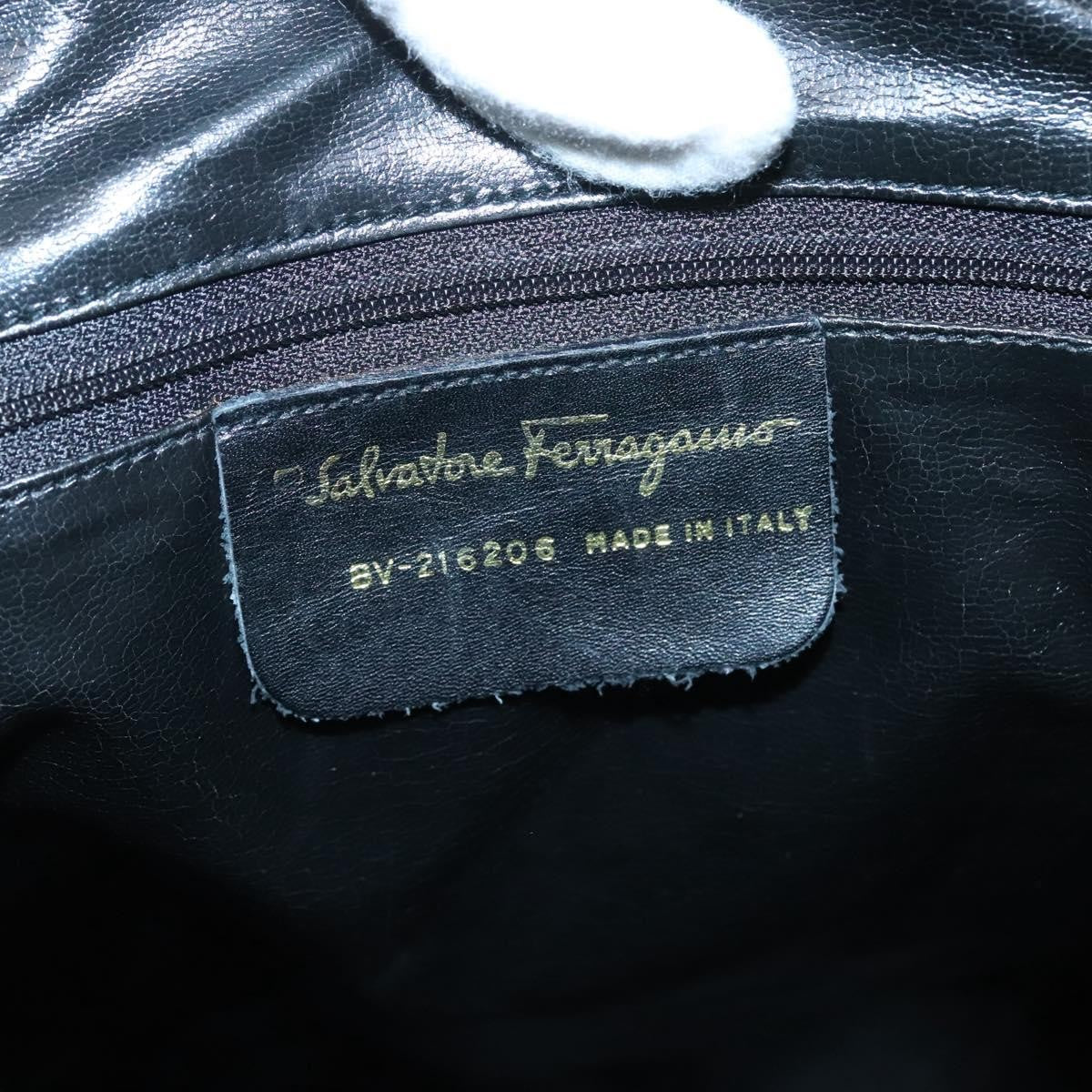 Salvatore Ferragamo Vintage Gancini Backpack Nylon, BLACK, NYLON, Backpack