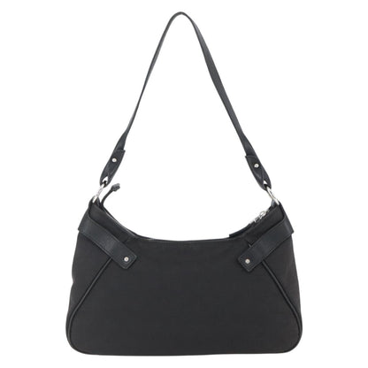 Salvatore Ferragamo Gancini Shoulder Bag Canvas, BLACK, CANVAS, Shoulder bag