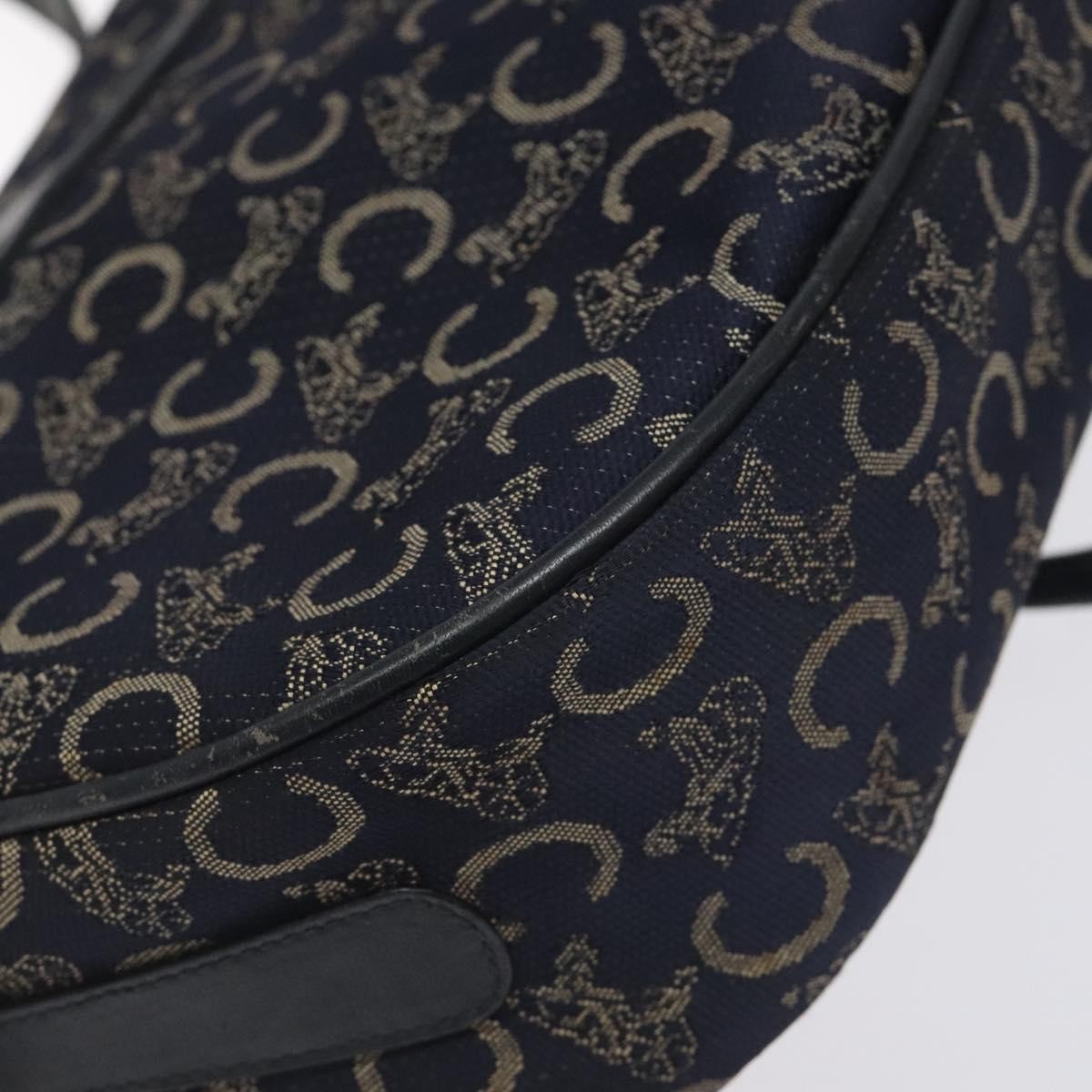 Celine C Sulky Shoulder bag Canvas and Leather, NAVY, CANVAS, Shoulder bag