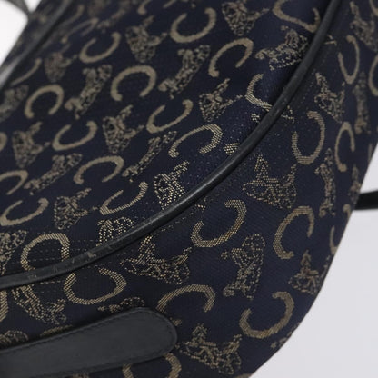 Celine C Sulky Shoulder bag Canvas and Leather, NAVY, CANVAS, Shoulder bag