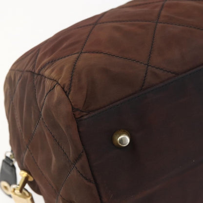 Prada Vintage Chain Handbag Tessuto, BROWN, NYLON, Handbag