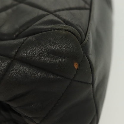 Chanel Vintage Chain Frame Bag Quilted Lambskin, BLACK, LEATHER, Shoulder bag