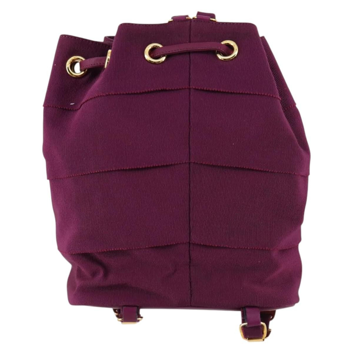 Salvatore Ferragamo Vala Backpack Canvas, PURPLE, CANVAS, Backpack