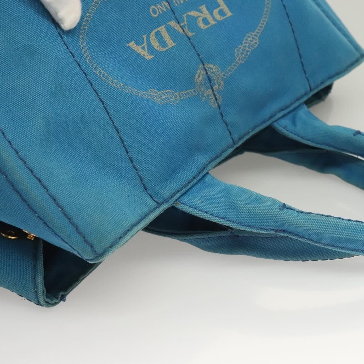 Prada Canapa Convertible Tote Canvas, BLUE, CANVAS, Tote bag
