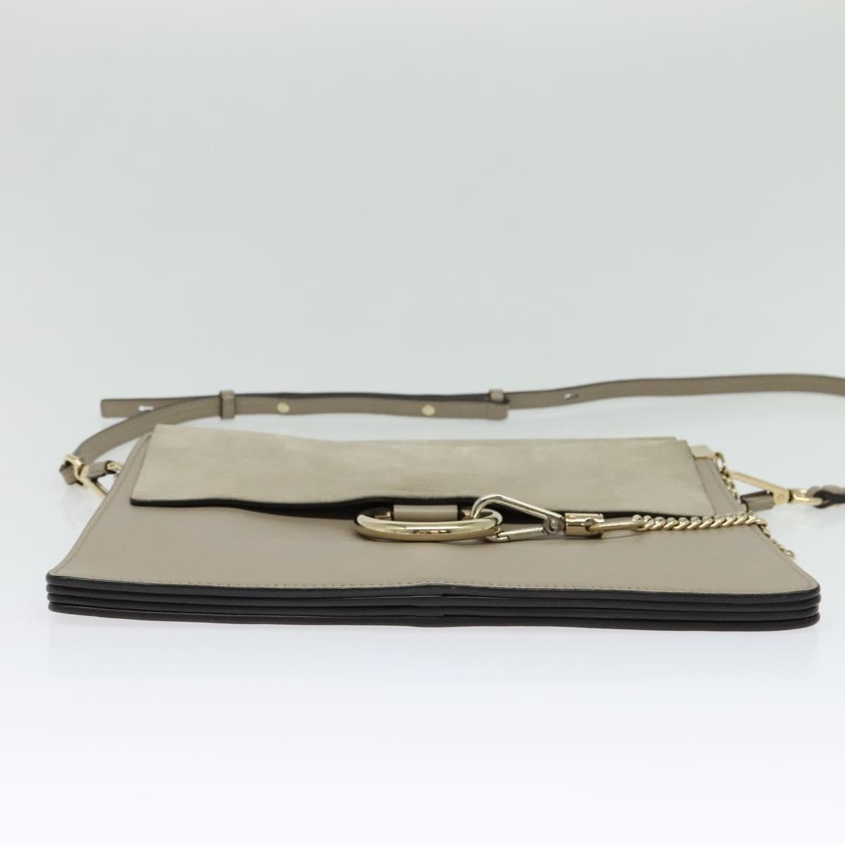 Chloe Faye Shoulder Bag Leather and Suede, GRAY, SUEDE, Shoulder bag
