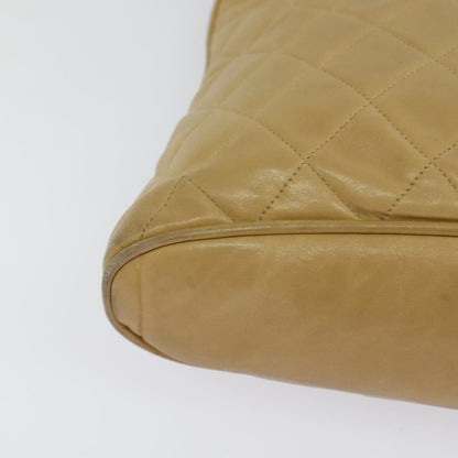 Chanel Vintage Shoulder Bag Leather, Beige, Leather, Shoulder Bag