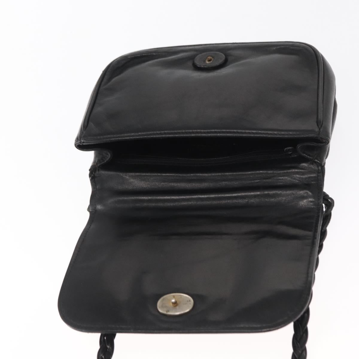 Chanel Vintage CC Stitch Flap Bag Leather, BLACK, LEATHER, Shoulder bag