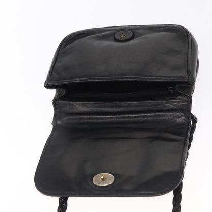 Chanel Vintage CC Stitch Flap Bag Leather, BLACK, LEATHER, Shoulder bag