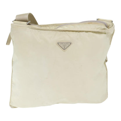 Prada Front Pocket Messenger Bag Tessuto, WHITE, NYLON, Shoulder bag