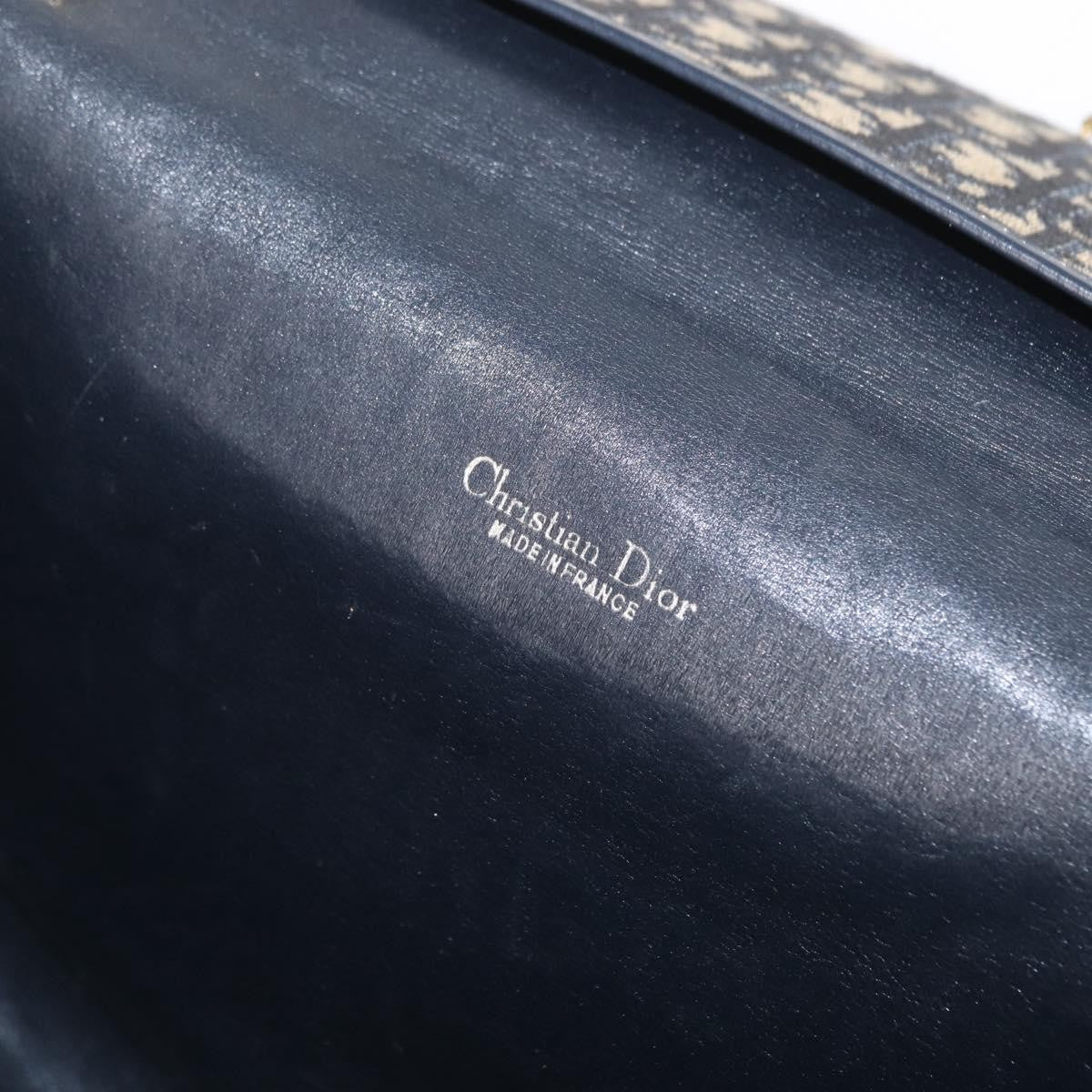 Christian Dior Vintage Trotter Shoulder Bag Canvas, NAVY, CANVAS, Shoulder bag