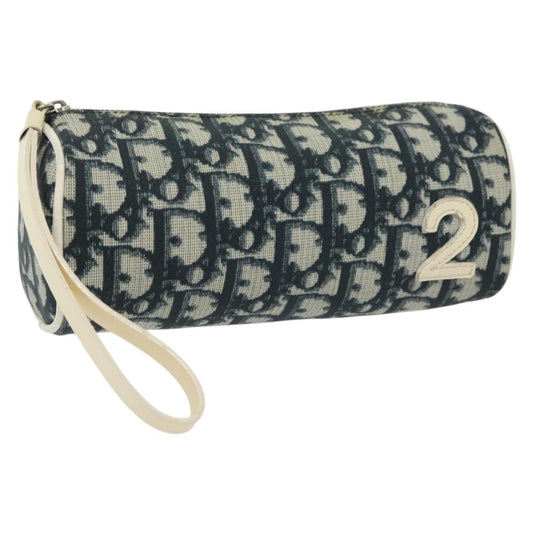 Christian Dior Vintage Trotter Pouch Canvas, NAVY, CANVAS, Clutche & pouche