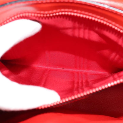 Celine Circle logo Leather, RED, LEATHER, Shoulder bag