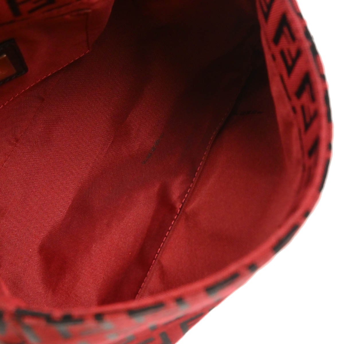 Fendi Mamma Baguette Zucca canvas, RED, CANVAS, Handbag