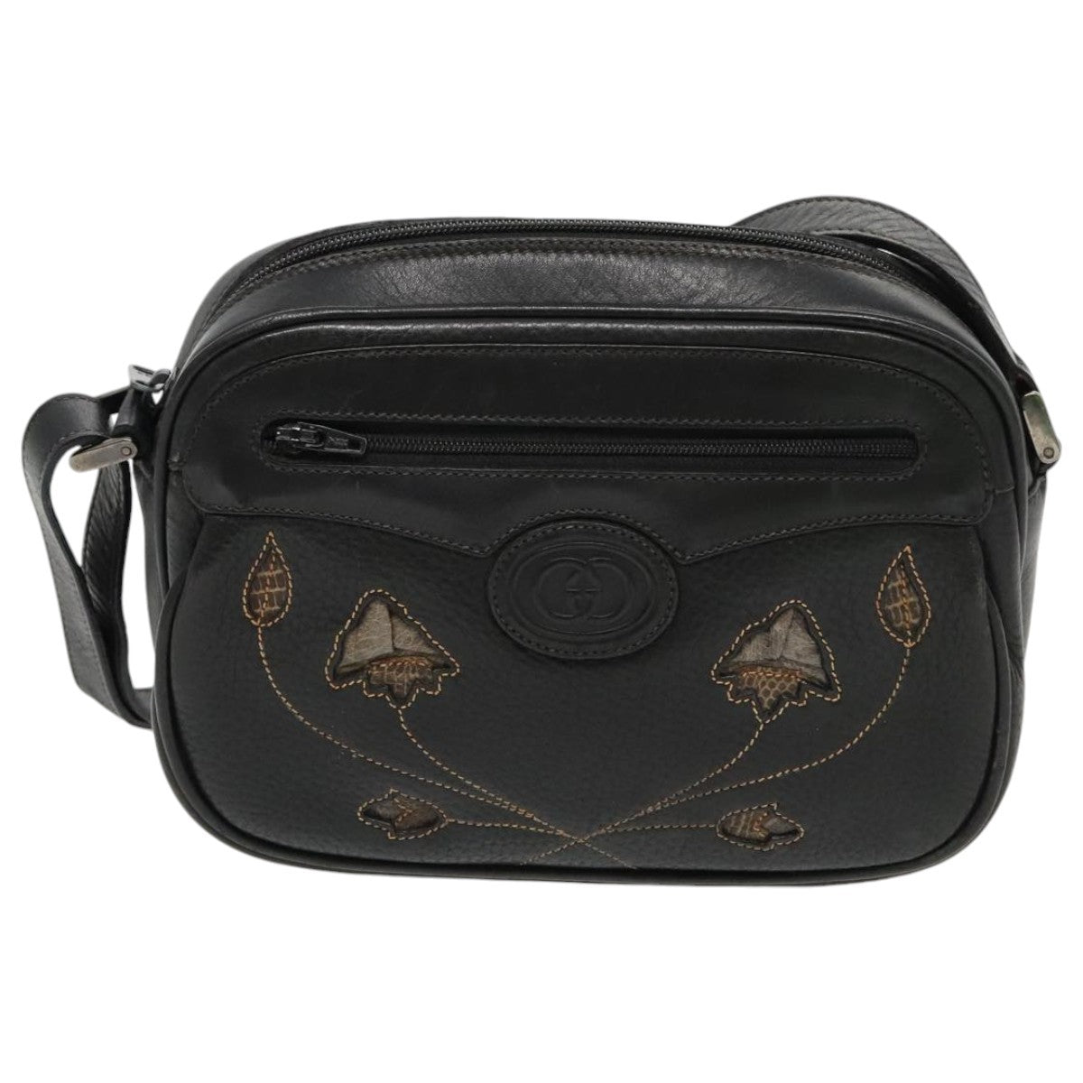 Gucci Vintage Shoulder Bag Leather, BLACK, LEATHER, Shoulder bag