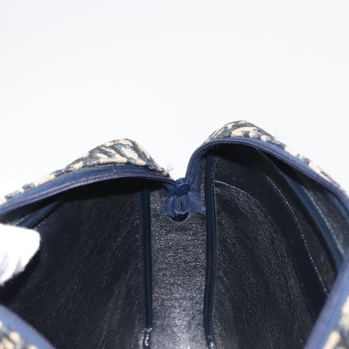 Christian Dior Vintage Trotter Crossbody Bag Diorissimo Coated Canvas, NAVY, CANVAS, Shoulder bag