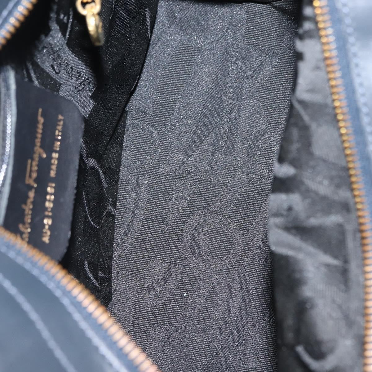 Salvatore Ferragamo Vala Handbag Canvas, NAVY, CANVAS, Handbag