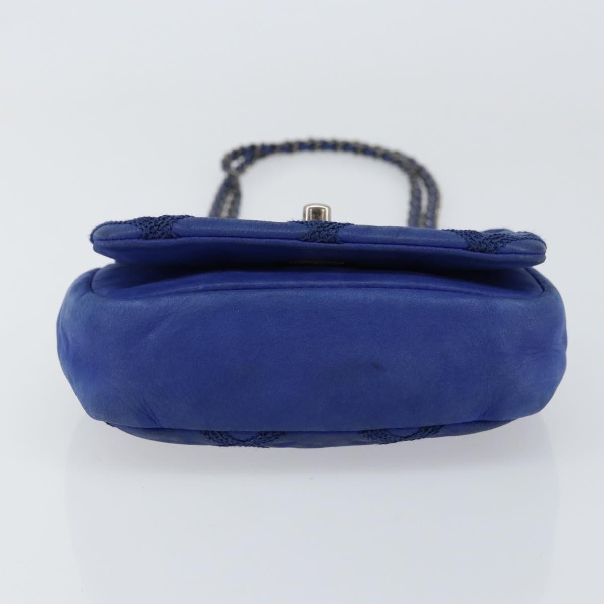 Chanel Diamond Stitch Chain Flap Bag Quilted Iridescent Calfskin, BLUE, LEATHER, Shoulder bag