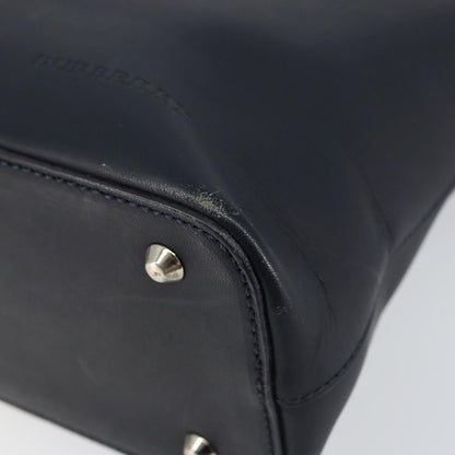 Burberry Vintage Shoulder Bag Leather, NAVY, LEATHER, Shoulder bag