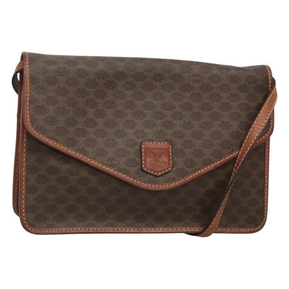 Celine Macadam Shoulder Bag PVC Leather, BROWN, CANVAS, Shoulder bag