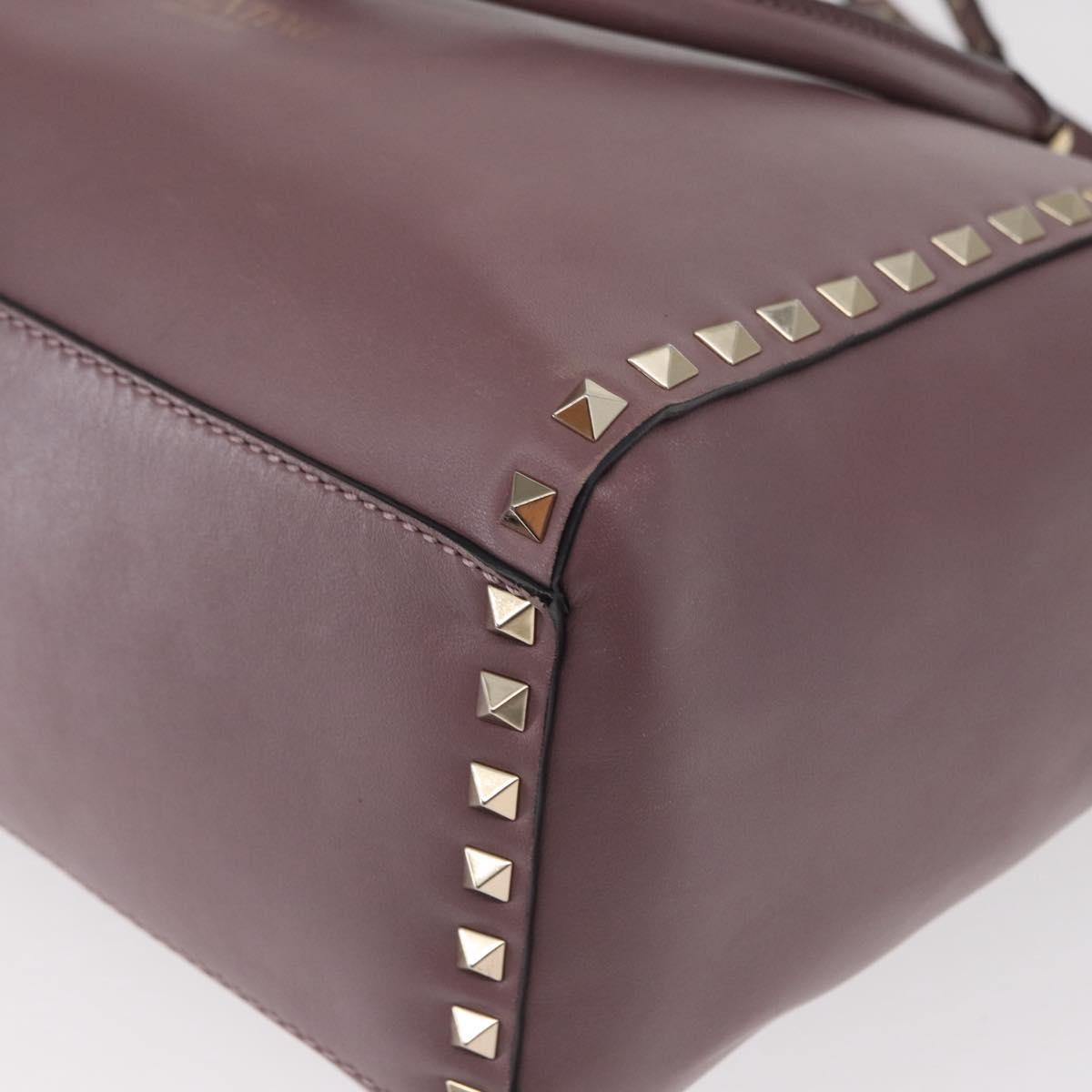 Valentino Garavani Rockstud Tote Rigid Leather, PURPLE, LEATHER, Handbag