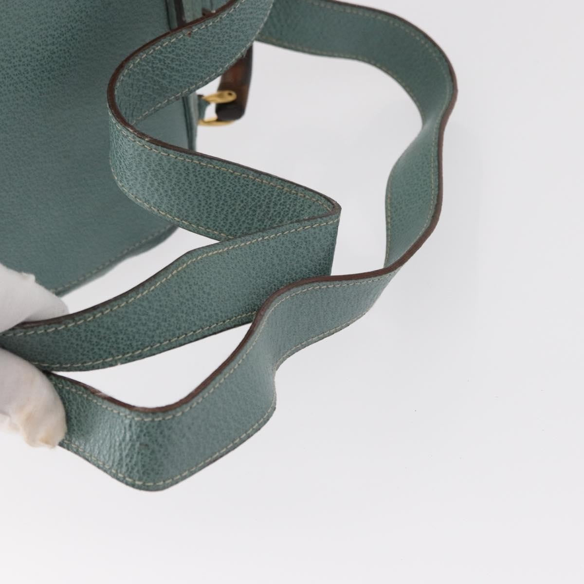 Gucci Vintage Bamboo Backpack Suede, TURQUOISE, SUEDE, Backpack