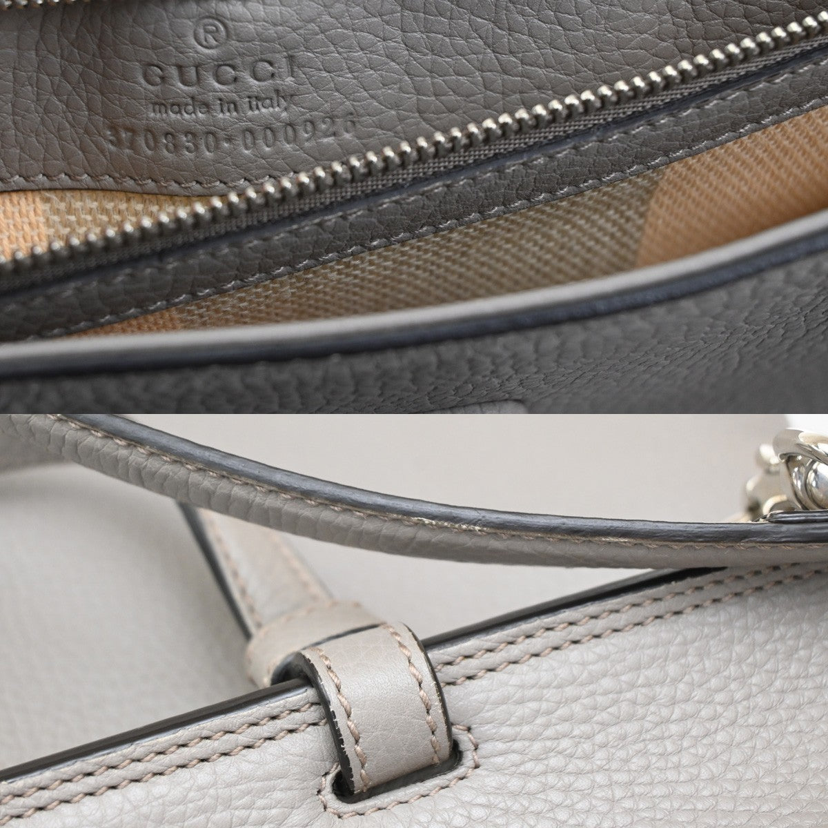 Gucci Bamboo Daily Top Handle Bag Leather, Gray, Leather, Shoulder Bag