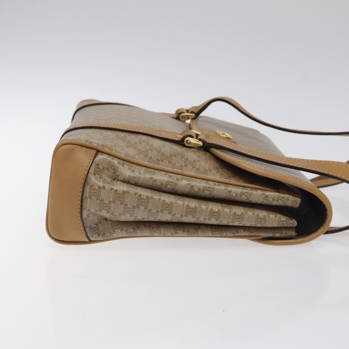 Celine Vintage Macadam Handbag Canvas, BEIGE, CANVAS, Handbag