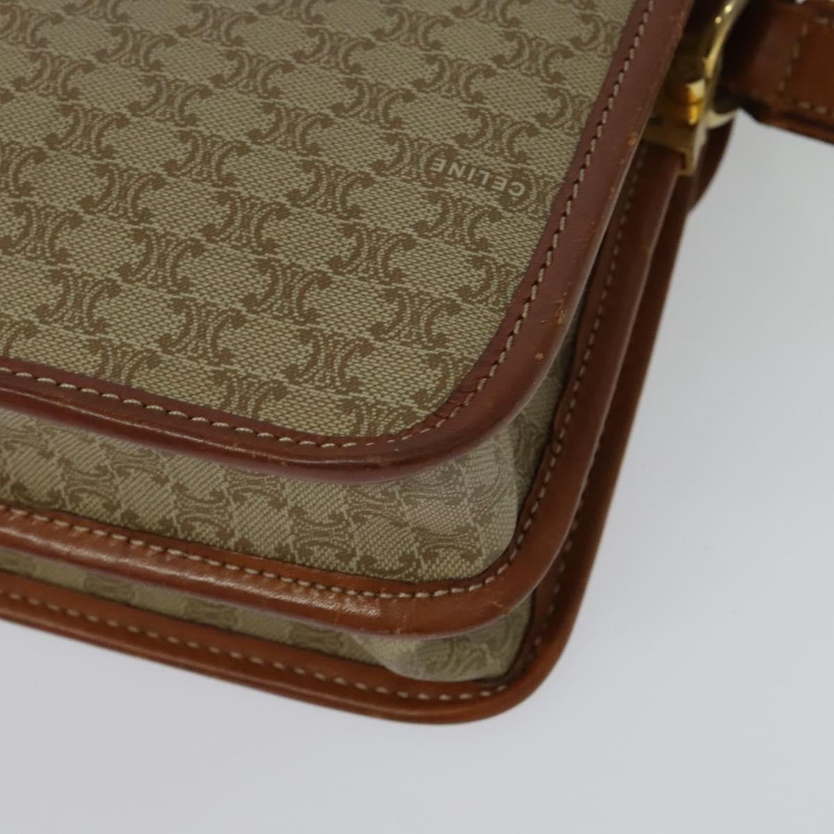 Celine Macadam Shoulder Bag PVC Leather, BEIGE, CANVAS, Shoulder bag