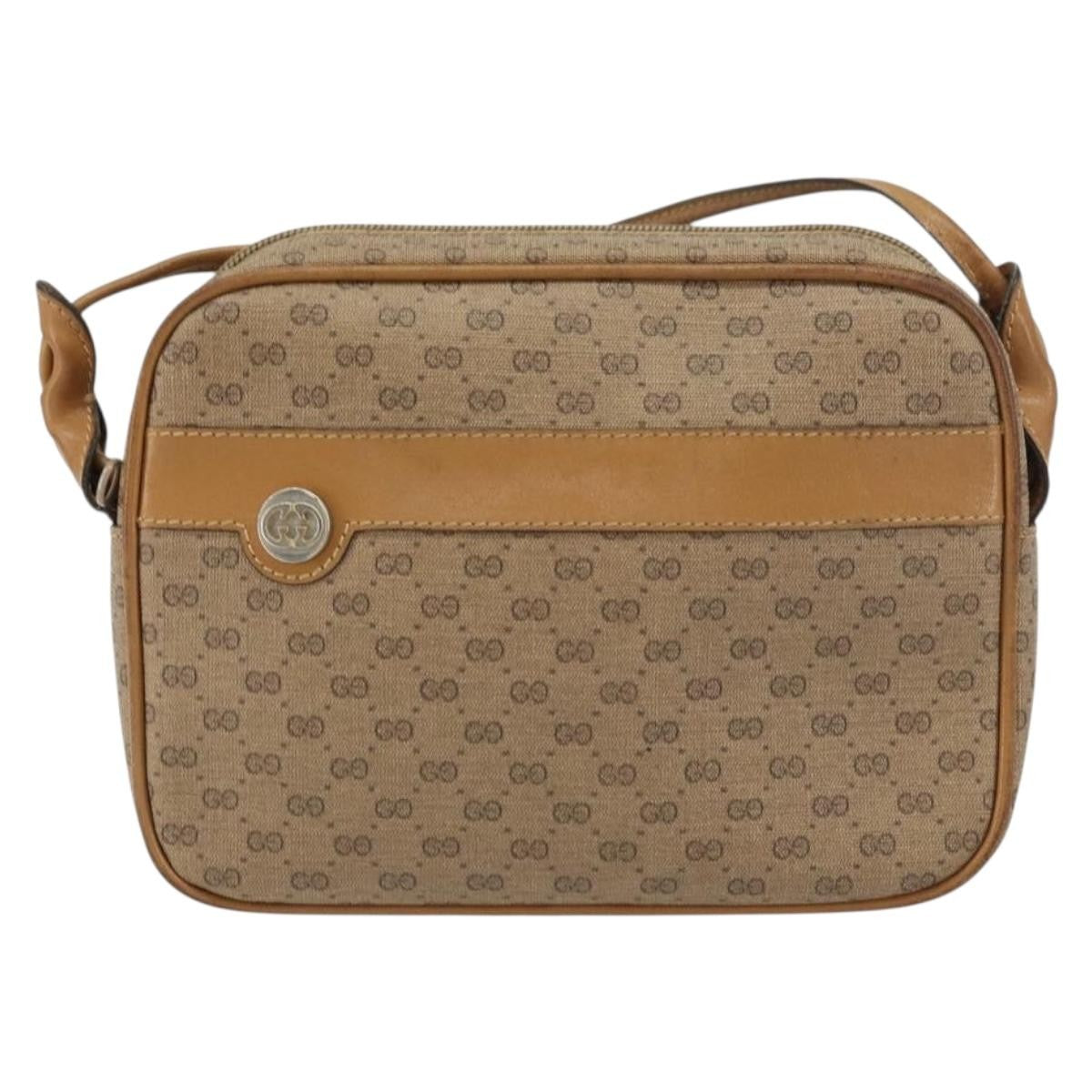 Gucci Micro GG supreme shoulder bag GG canvas, BEIGE, PVC, Shoulder bag