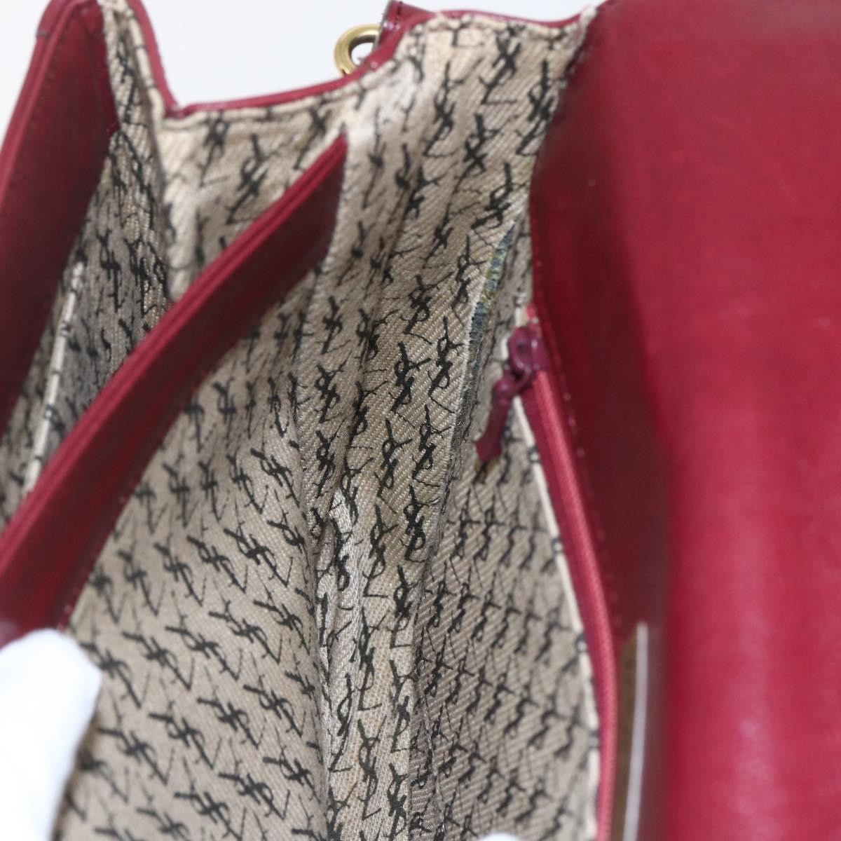 Saint Laurent Vintage Shoulder Bag Leather, RED, LEATHER, Shoulder bag