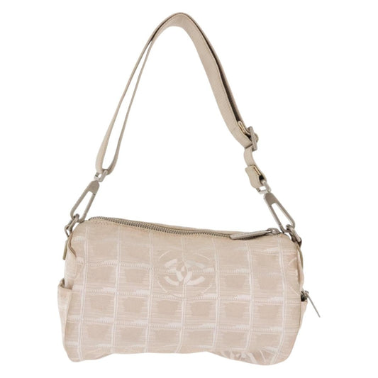 Chanel Travel Line Barrel Bag Nylon, BEIGE, NYLON, Shoulder bag