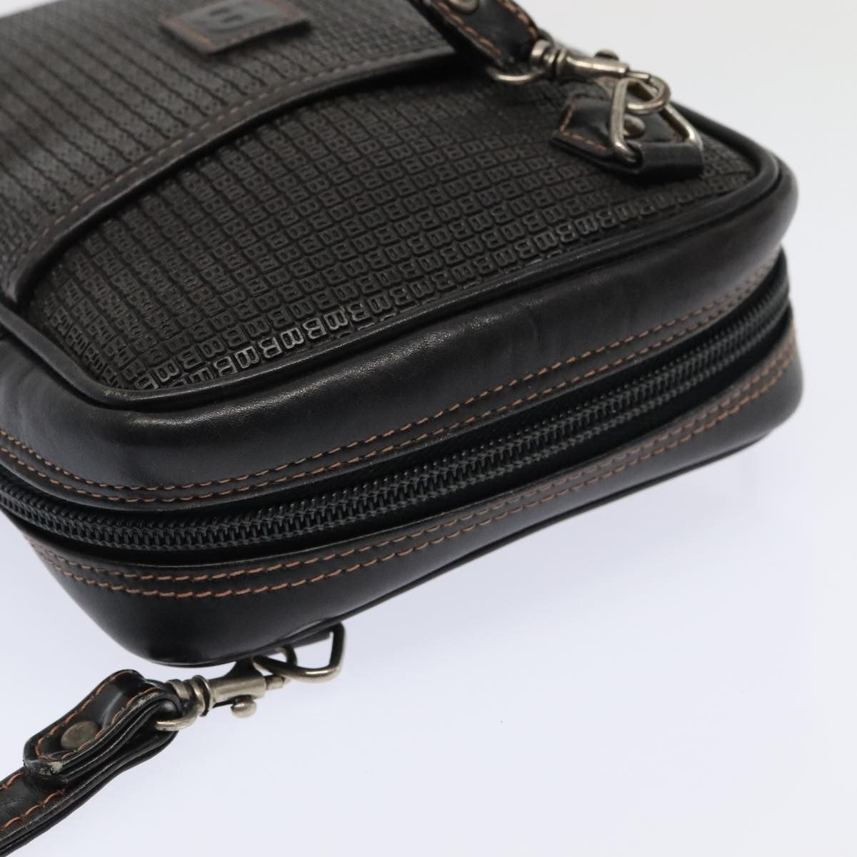 Bally Vintage Shoulder Bag PVC and Leather, Black, PVC, Shoulder Bag