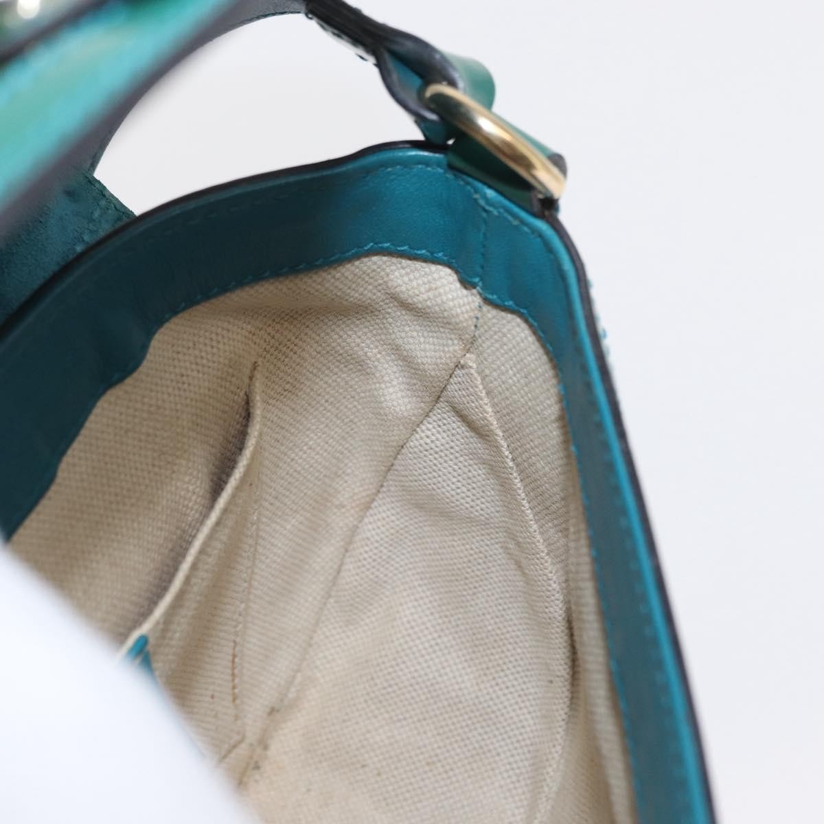 Gucci Vintage Flap Shoulder Bag Patent Leather, TURQUOISE, PATENT_LEATHER, Shoulder bag