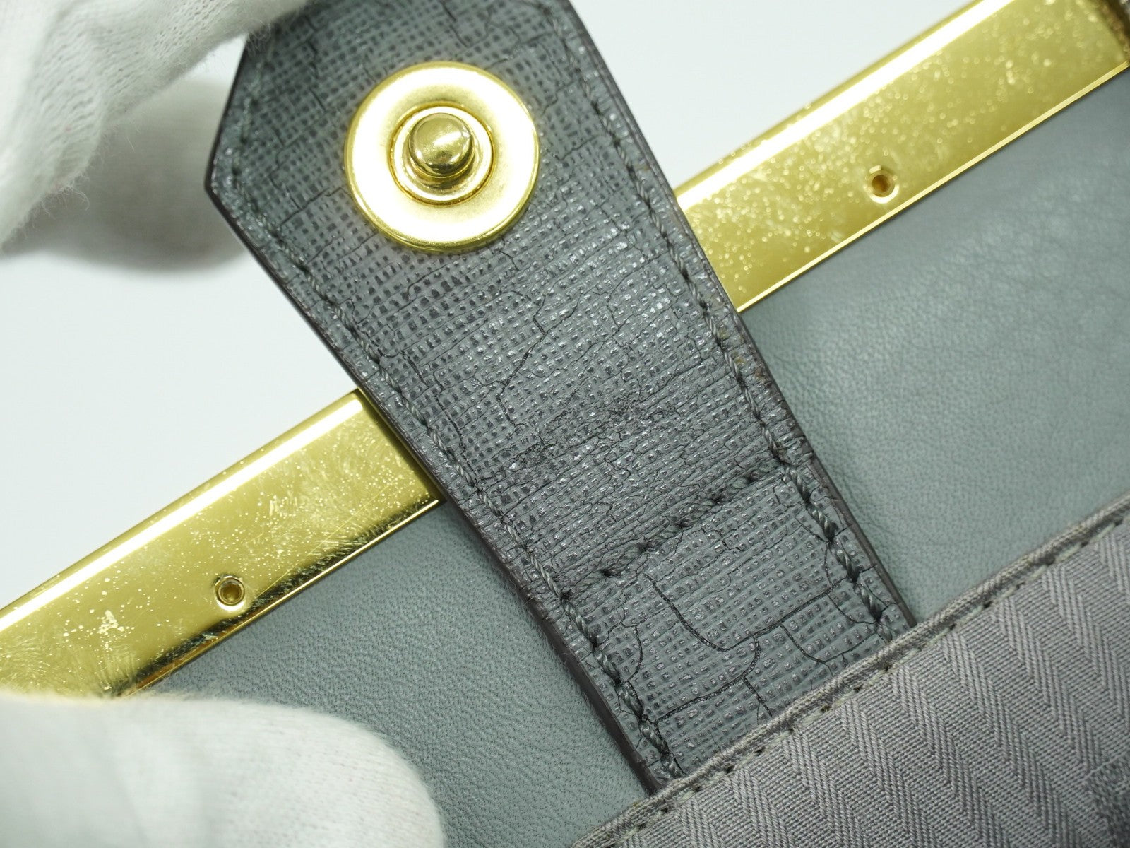 Fendi 2Jours Bag Leather, GRAY, LEATHER, Handbag