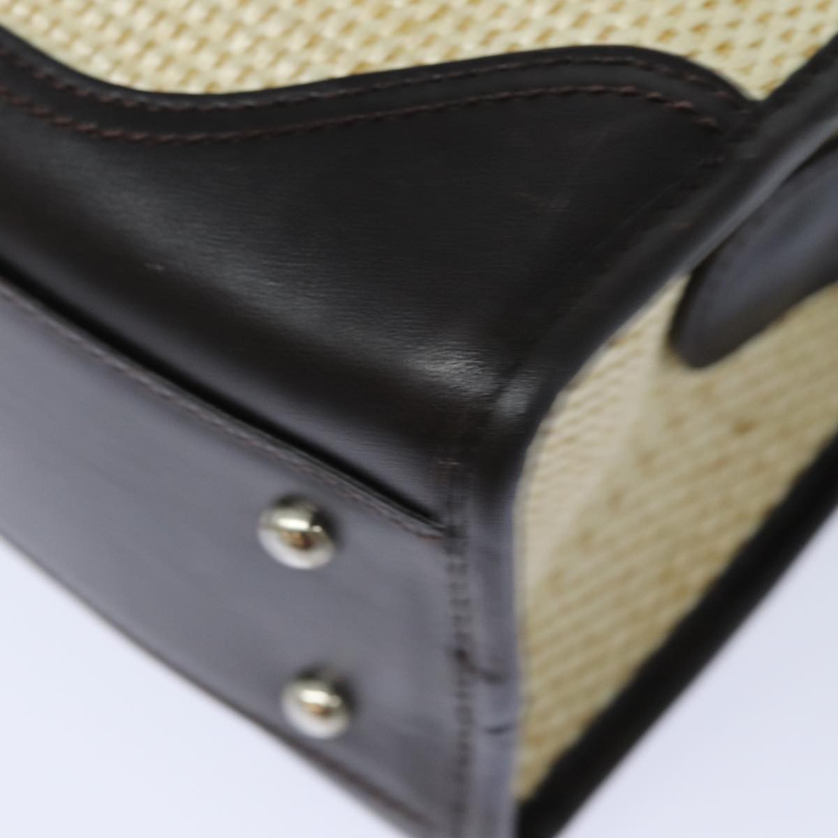 Burberry Vintage Handbag Leather, BEIGE, WOOD, Handbag