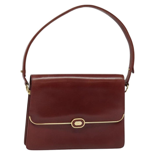 Bally Vintage Shoulder Bag Leather, BURGUNDY, LEATHER, Shoulder bag