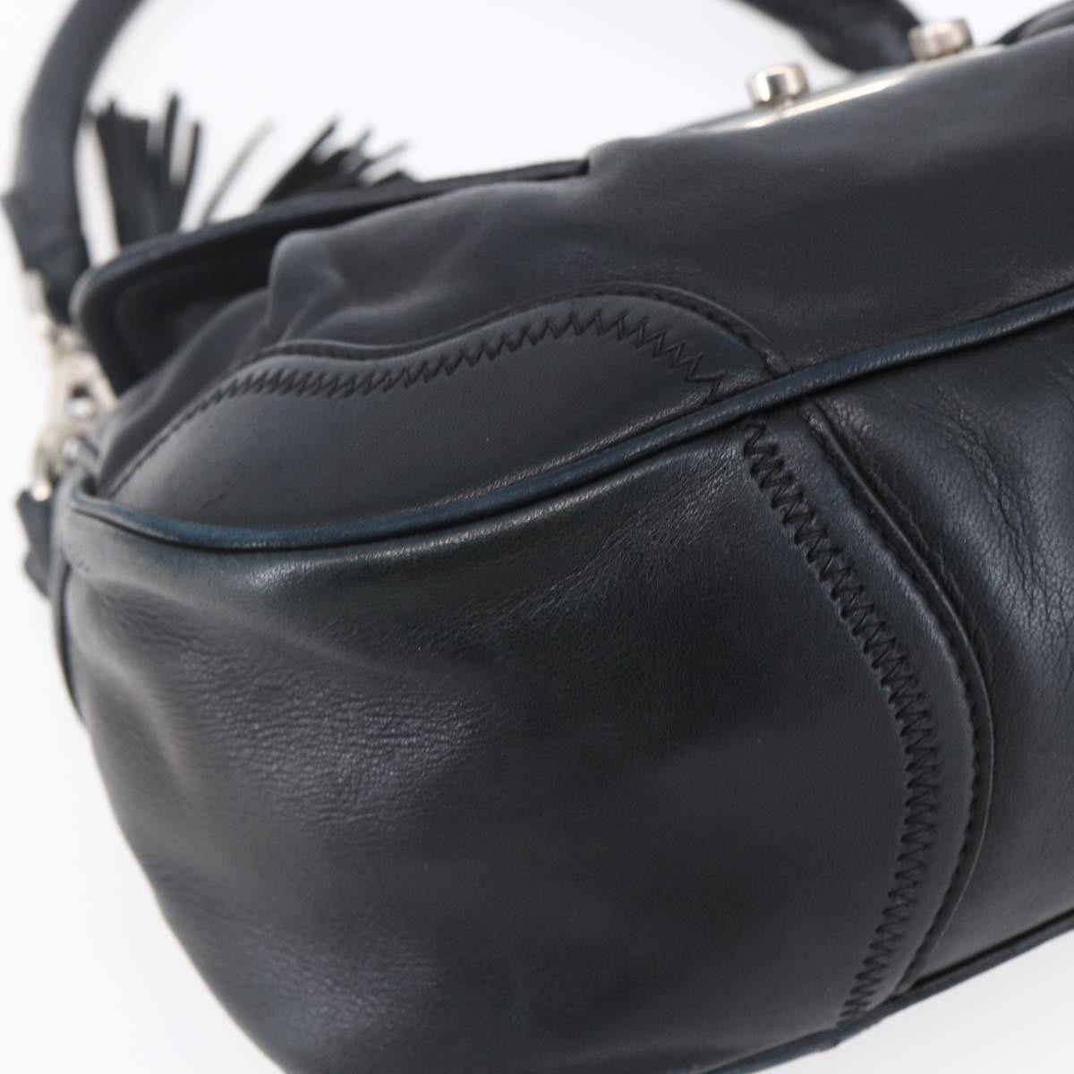 Prada Pushlock Shoulder Bag Leather, BLACK, LEATHER, Shoulder bag