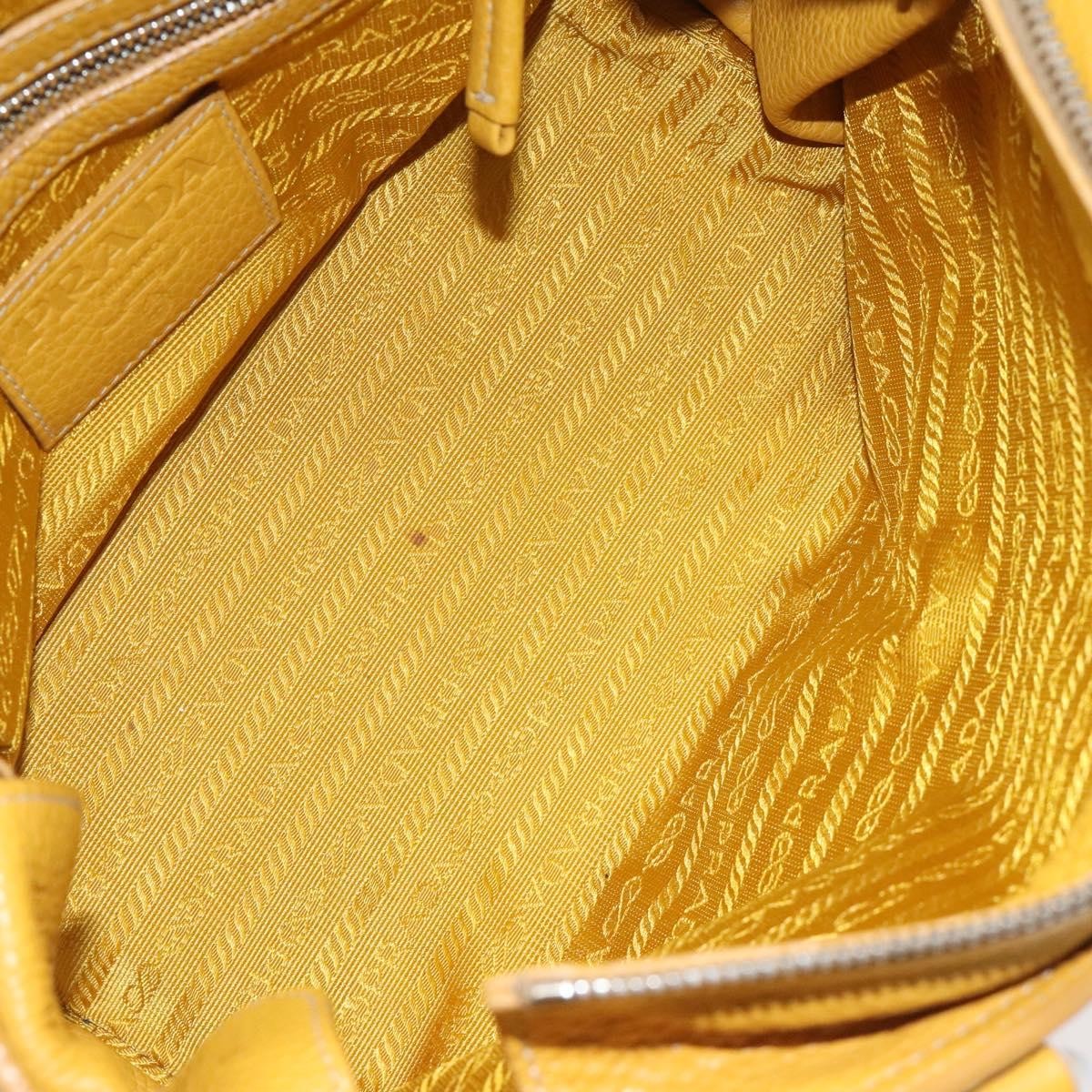 Prada Vintage Handbag Leather, YELLOW, LEATHER, Handbag