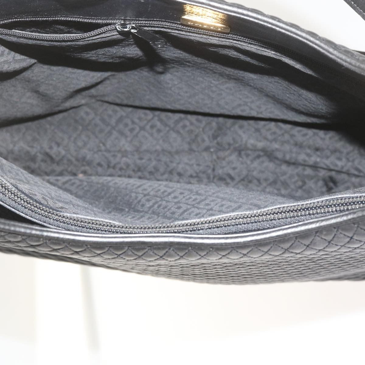 Bally Vintage Chain Shoulder Bag Quilted Leather, BLACK, LEATHER, Tote bag