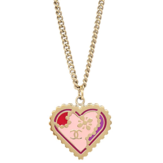 Chanel CC Heart Pendant Metal  with Crystals, GOLD, GOLD_PLATED, Pendant & Charms