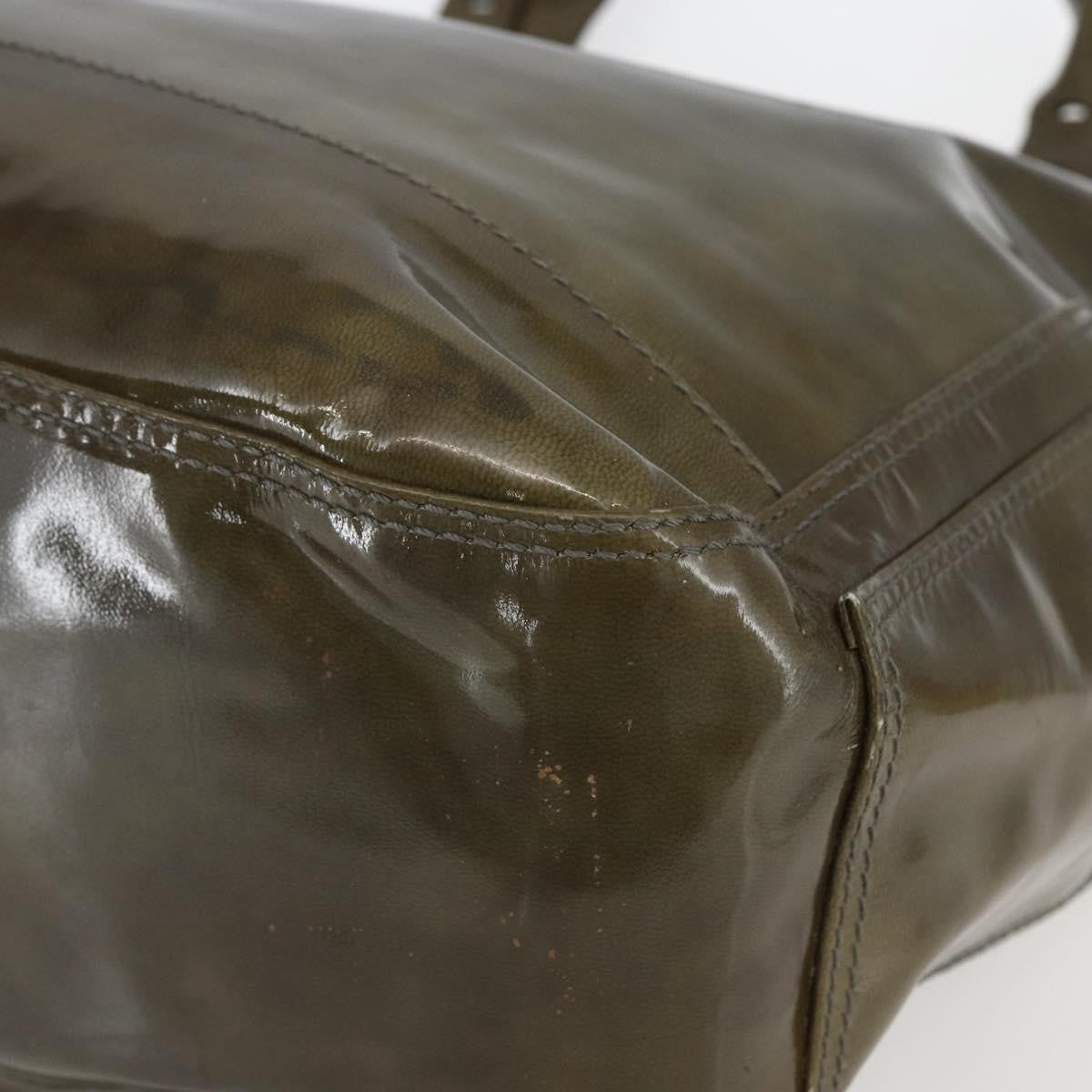 Salvatore Ferragamo Vintage Tote bag Leather, GREEN, PATENT_LEATHER, Tote bag