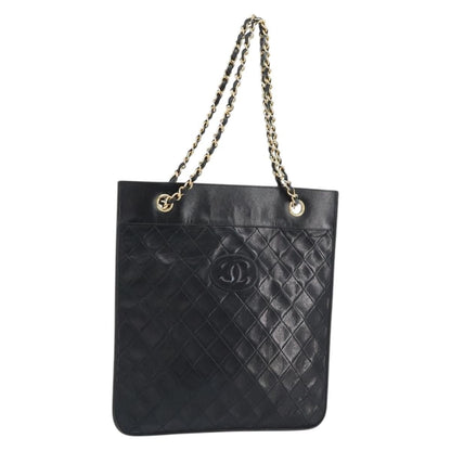 Chanel Vintage Tote Leather, BLACK, LEATHER, Tote bag