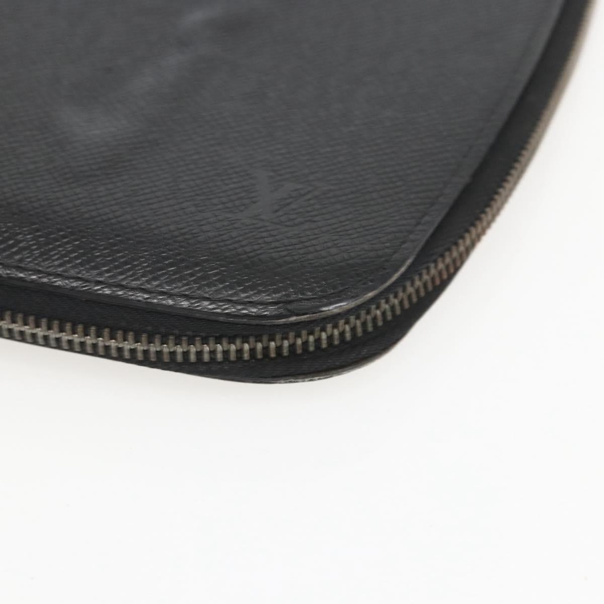 Louis Vuitton Atoll Organizer Wallet Taiga Leather, BLACK, LEATHER, Clutche & pouche