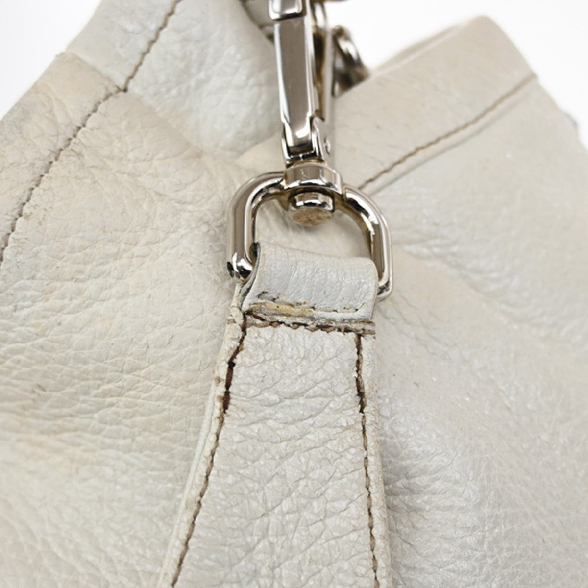 Prada Side Pocket Zip Hobo Vitello Daino, WHITE, LEATHER, Shoulder bag