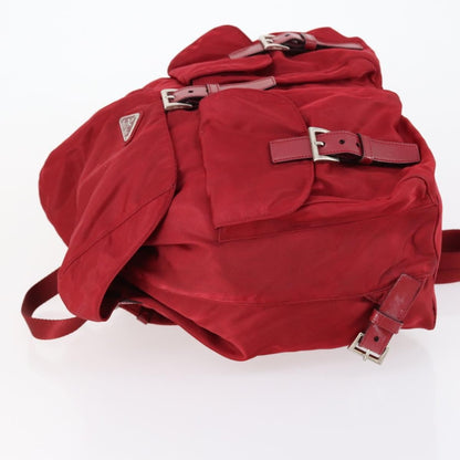 Prada Double Front Pocket Backpack Tessuto, RED, NYLON, Backpack