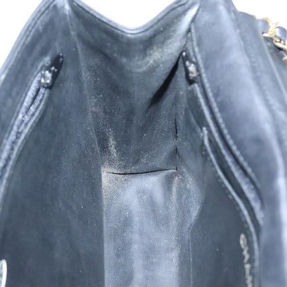 Chanel Vintage Full Flap Bag Quilted Lambskin, BLACK, LEATHER, Handbag