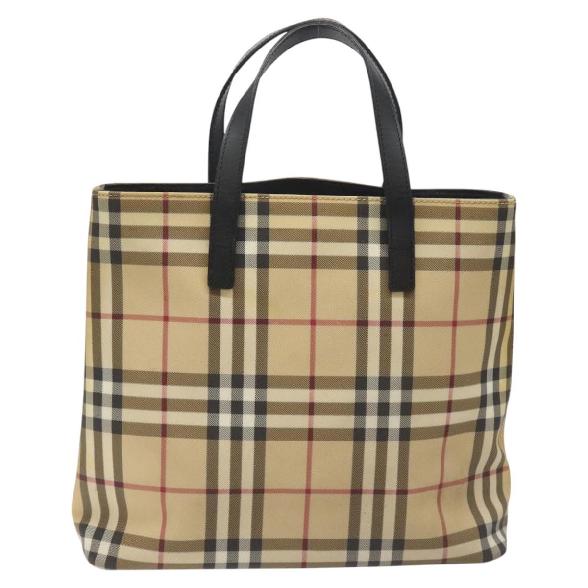 Burberry Top Handle Tote Nova Check Canvas, BEIGE, CANVAS, Tote bag