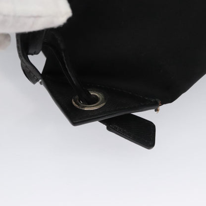 Prada Logo Drawstring Backpack Tessuto with Printed Saffiano, BLACK, NYLON, Backpack